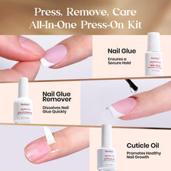 Beetles short square French-tip nails ready for DIY manicure