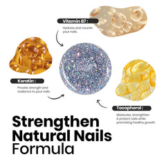 Beetles Gel Polish on nails displays dazzling holographic shimmer
