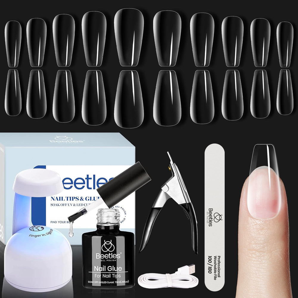 Beetles Soft Gel Nail Kit LED lamp offers quick, even curing for nails.