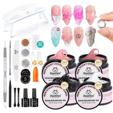Beetles Solid Builder Gel kit with four colors for versatile 3D nail designs.