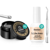 Beetles solid nail glue gel kit laid out for quick press-on nail application