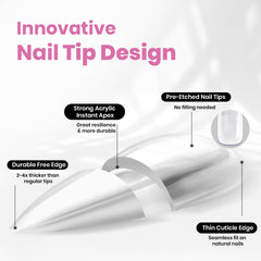 Beetles Tipex 16-sizes design offers better fit for diverse nails.