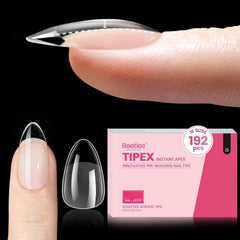 Beetles Tipex almond short nail tip close-up showing pre-etched apex for strong hold