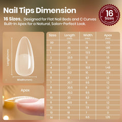 Beetles Tipex Lite apex nail tips built-in apex provide immediate structure.