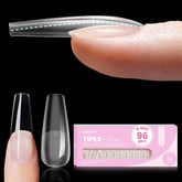 Beetles Tipex Lite coffin-long apex tips for natural-looking nails and flexibility.
