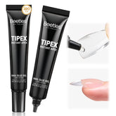 Beetles Tipex Nail Glue Gel bottle closeup showing crystal-clear liquid for seamless tips