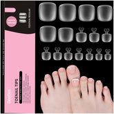 Beetles toe nail tips square set shows 16 sizes for precise fit.