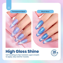 Beetles velvet gel nails glow with high-gloss, long-lasting shine.