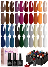 Beetles Winter Gel Kit palette close-up showing vibrant colors for at-home manicures