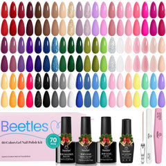 Beetles Winter Gel Nail Polish Set color palette with 60 shades for seasonal looks.