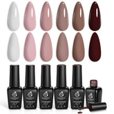 Beetles Winter Gel Polish Coffee Time pack, neutral shades for versatile daily nails.