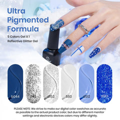 Beetles Winter Gel Polish set navy blue delivers bold, elegant holiday nails.