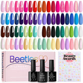 Beetles Winter Gel Polish Set Verse of Flower bottles showcase rich fall shades for elegant nails.