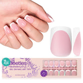 Beetles X Press Plus Camellia French short nails for quick salon-like manicure at home