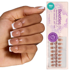 Beetles X Press Plus caramel French close-up for salon-like results at home.