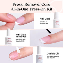 Beetles X Press Plus On Nails Kit glue bottle for quick, sturdy adhesion
