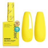Beetles Sunrise Glow yellow gel polish bottle with bright, glossy color for DIY manicures