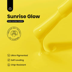 Beetles Sunrise Glow swirl demonstrates rich yellow tint and smooth gel texture