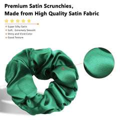 BeeVines 60-pack satin scrunchies stacked for styling and sharing