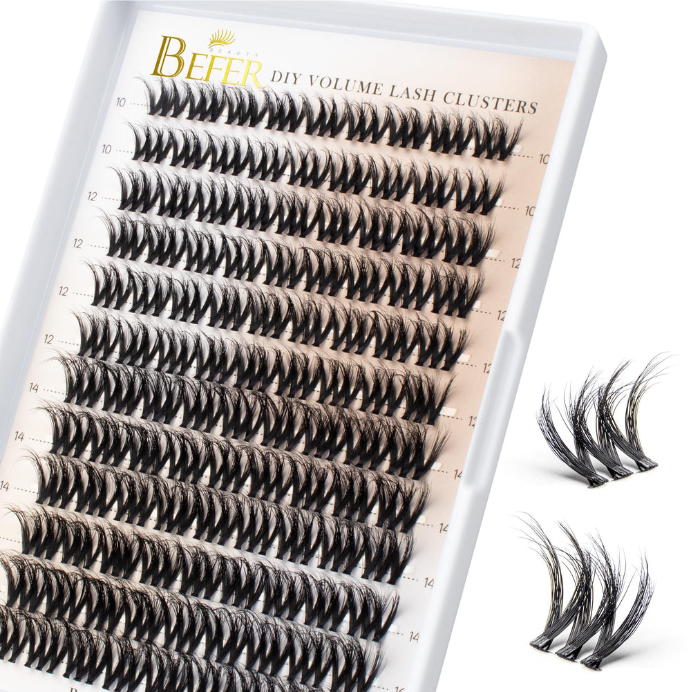 BEFER Beauty lash clusters 108pcs pack for lightweight at-home lash extensions and easy DIY use.