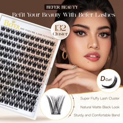 BEFER BEAUTY lash clusters open package displaying variety for selection