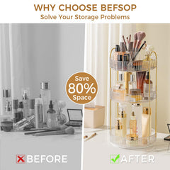 BEFSOP premium PET material organizer with sturdy metal stand for stability