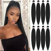BEFUNNY pre-stretched braiding hair 24in in 1B black, smooth natural look for quick styles.