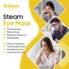BeHoomi steam eye mask close-up on new no-lint fabric.