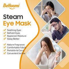 BeHoomi steam eye mask fabric close up shows lint free skin friendly cotton