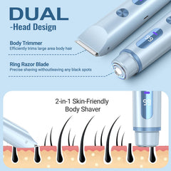BEIDUONA bikini trimmer waterproof shower use enables safe wet-dry shaving
