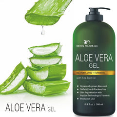 Being Naturals Aloe Gel applied to body provides quick smoothing and long-lasting hydration