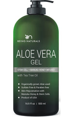 Being Naturals Aloe Vera Gel leaf-juice texture provides refreshing facial hydration.