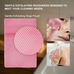 Beiskll body scrubber loofah pink enhances cleansing with a textured touch