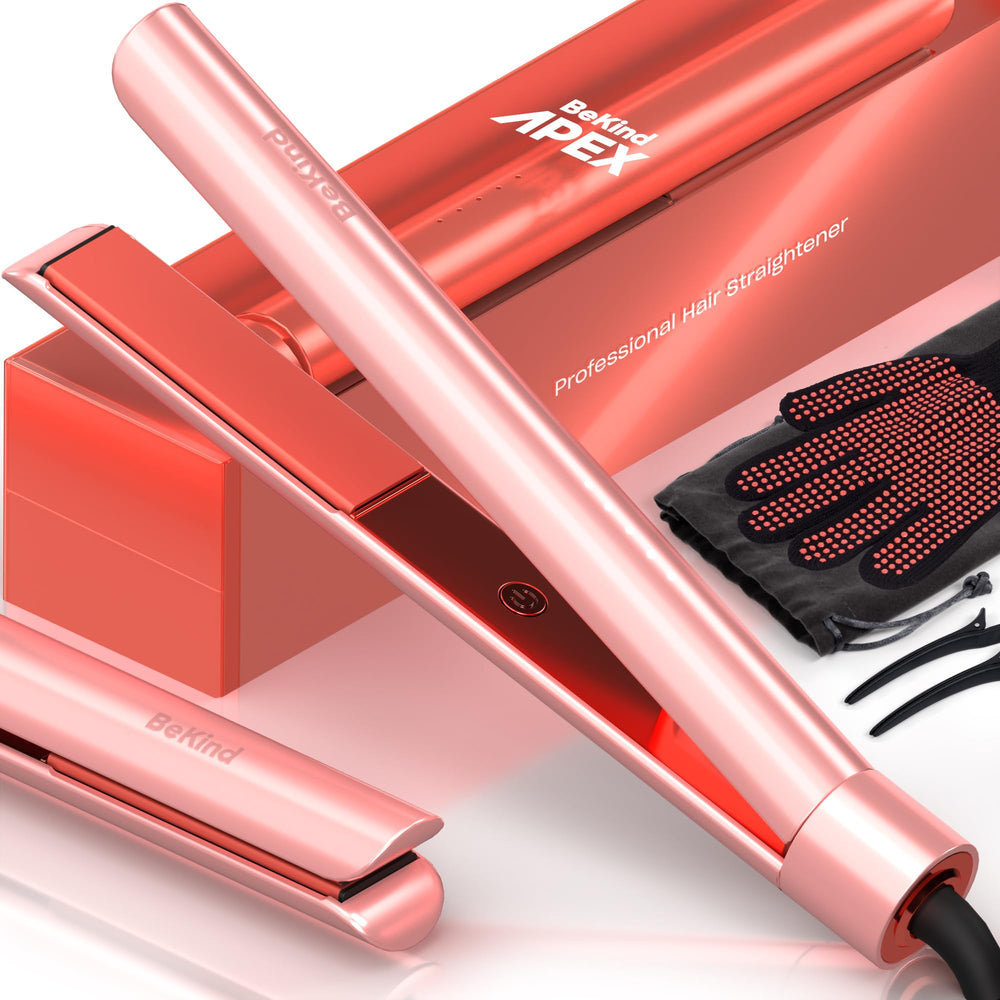 BeKind Apex 1in flat-iron plates closeup for smooth, salon-like straightening at home