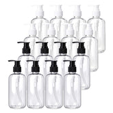 Bekith 16-pack empty lotion bottles with black and white pumps for organized care products.