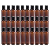 Bekith 4oz brown squeeze bottles with disc-top cap, ideal for travel-sized toiletries.