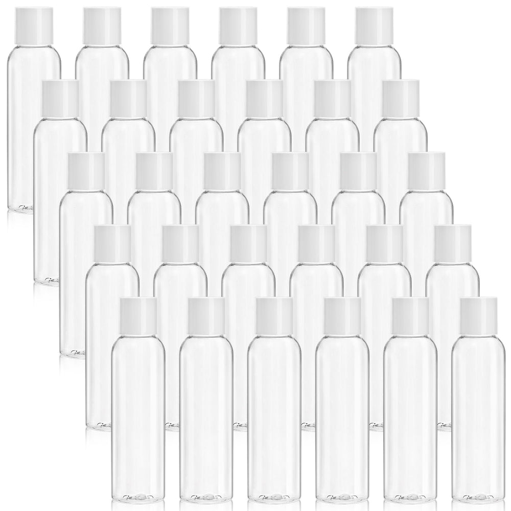 Bekith 4oz clear bottle with disc-top cap for travel-friendly shampoo or lotion.