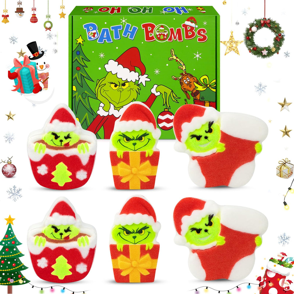 Bekrgwiy Christmas bath bombs set with festive shapes delivering colorful fizz and aroma