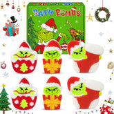 Bekrgwiy Christmas bath bombs set with festive shapes delivering colorful fizz and aroma