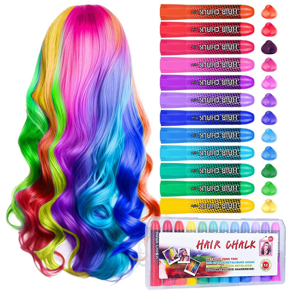 BELEZALIB Hair Chalk 12-color pack shows vibrant hues for playful styling