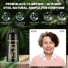 BELEZALIB Instant Black Hair Dye Shampoo applying gloves for safe mess-free at home color