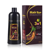 BELEZALIB instant dark brown dye shampoo bottle close-up for at-home color convenience.