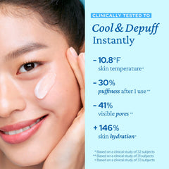 belif Aqua Bomb cooling-relief-cream gel swirl highlights instant cooling and light texture