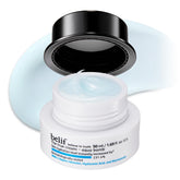 belif Aqua Bomb hydration jar close-up promotes plump, refreshed skin.