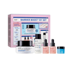 belif Barrier Boost Set packaging showcasing full lineup for hydrated, resilient skin.