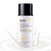 belif Milky Niacinamide Sunscreen bottle pour for easy application