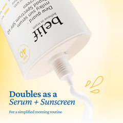 belif Milky Niacinamide Sunscreen SPF 40 application shows sheer coverage