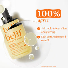 belif Niacinamide 5% & Vitamin C Super Drops texture shows watery consistency that layers easily.