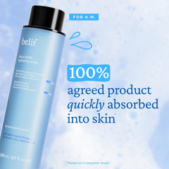 belif Niacinamide Hydrating Toner cooling apply demonstrates soothing prep