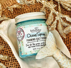Shower scene with Bella & Bear Ocean Spray Body Scrub for dual cleanse and exfoliation